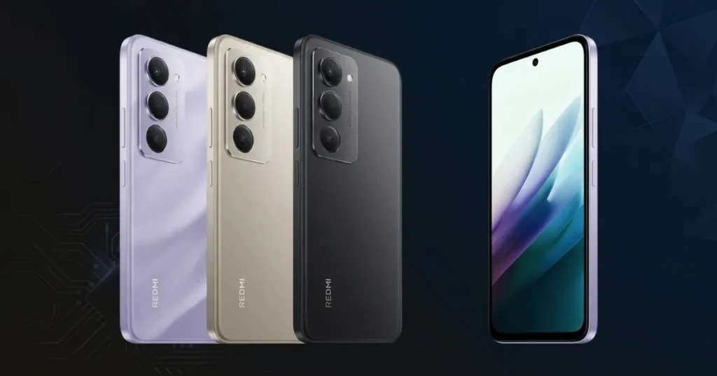 Xiaomi Redmi 15 con diseño trasero en varios colores mostrando módulo de cámara triple y acabado mate durante comparativa de diseño