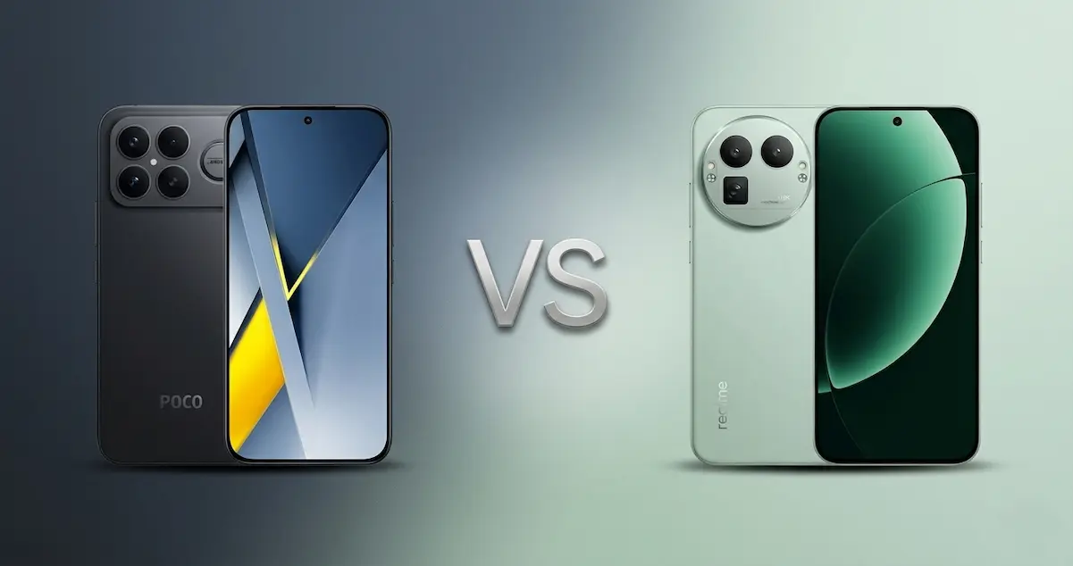 POCO F8 Ultra y realme GT 8 Pro frente y trasera con diseño y módulos de cámara en comparativa de gama alta y uso real