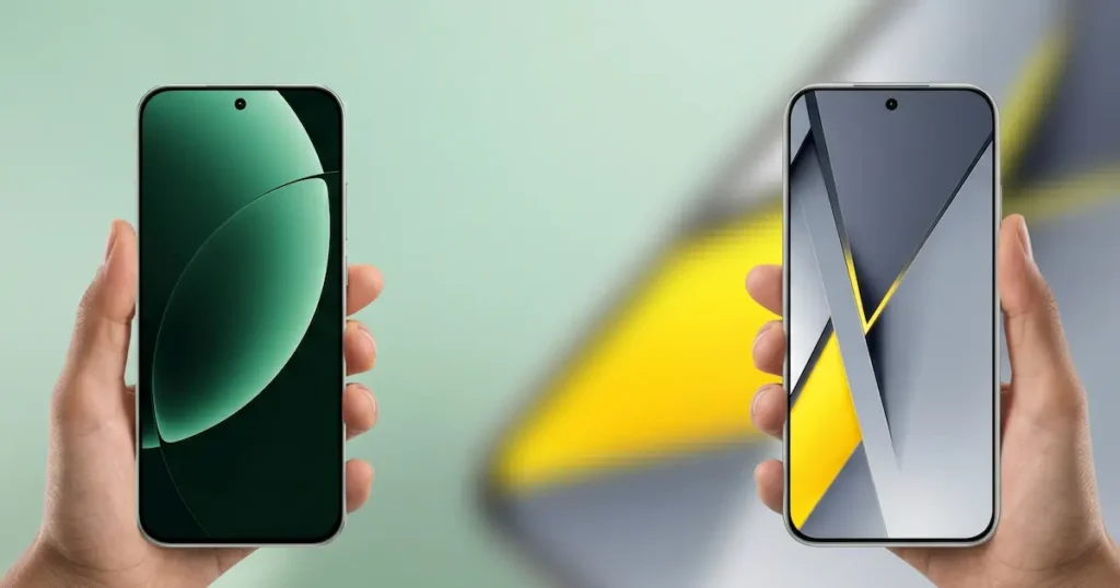 POCO F8 Ultra y realme GT 8 Pro con pantalla encendida en mano mostrando diferencias de panel y calidad visual en comparativa multimedia