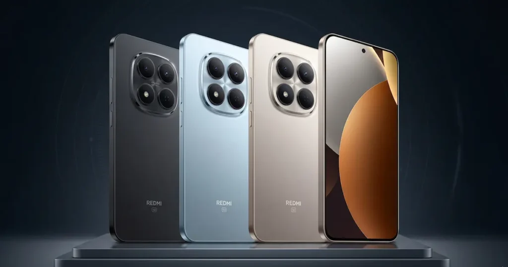 Redmi Note 15 Pro 5G con diseño trasero en varios colores y módulo de cámara triple en acabado plano durante análisis de estética y construcción