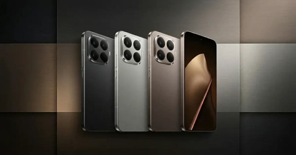 Xiaomi 15T Pro en varios acabados mostrando diseño trasero con módulo de cámara Leica y frontal con pantalla encendida en análisis de ergonomía