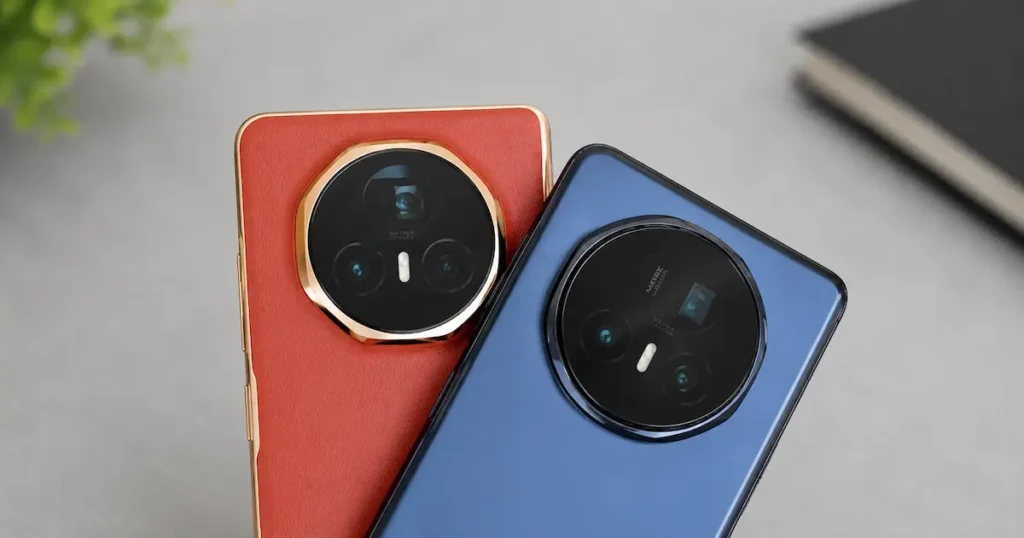 Honor Magic V6 y Oppo Find N6 con módulos de cámara trasera circulares en comparativa de fotografía y zoom periscópico