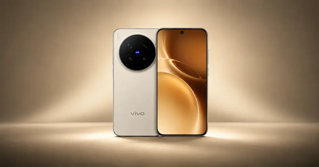 vivo X300 Pro frontal y trasera con módulo de cámara ZEISS y pantalla encendida para review de diseño y zoom óptico
