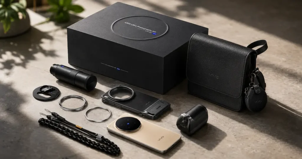 vivo X300 Pro con kit fotográfico ZEISS, lente teleobjetivo externa y accesorios para análisis de zoom avanzado